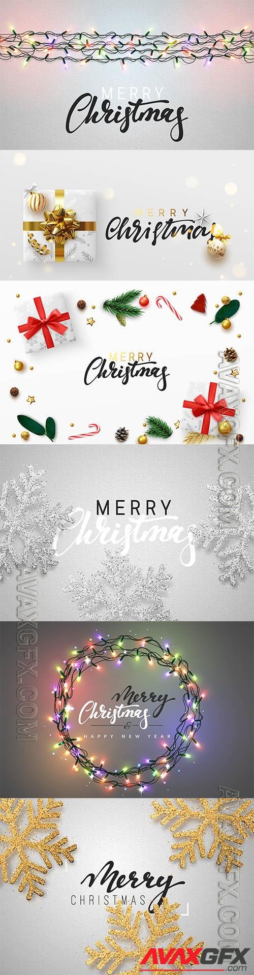 Vector merry christmas and happy new year