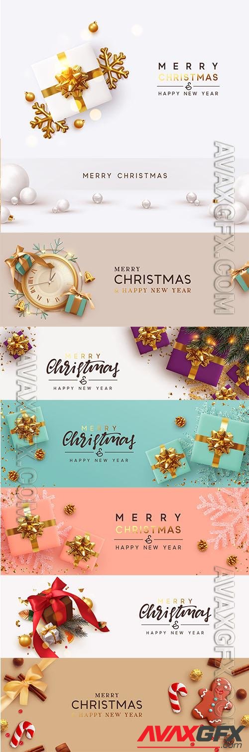 2023 New Year, festive vector banners