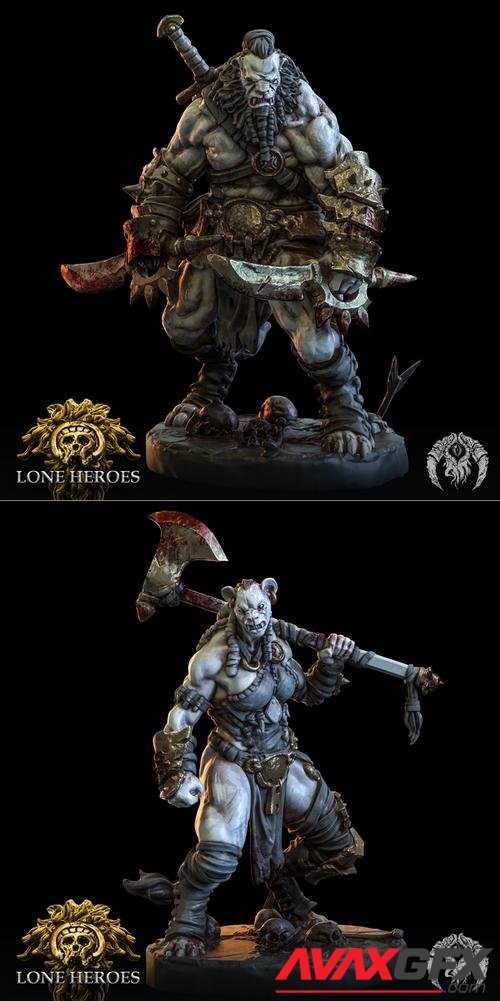 Bestiarum Miniatures - Lone Heroes - Garfang and Sabreclaw – 3D Print