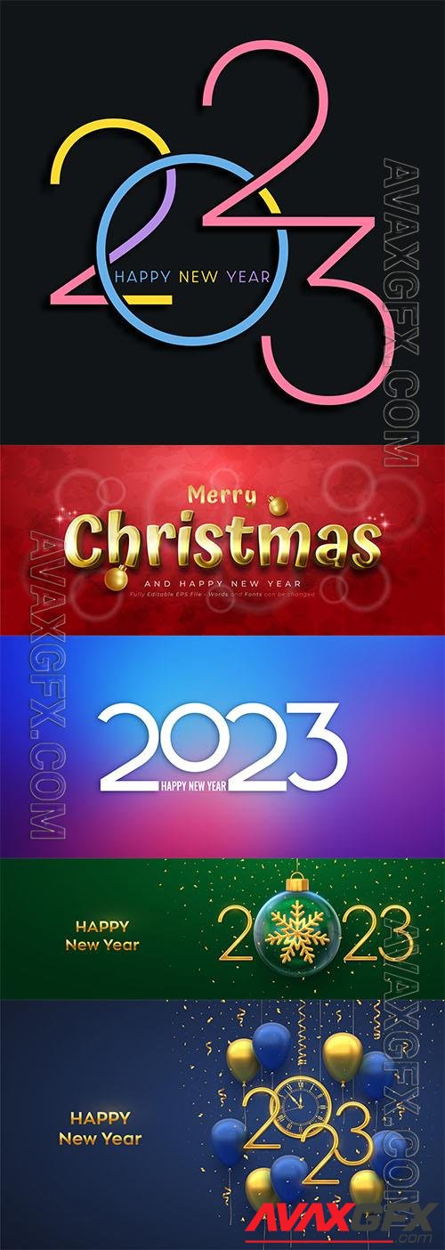 Happy new year 2023 banner vector design