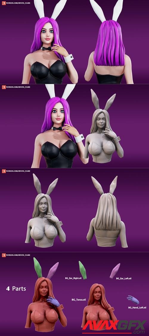 Bunny Girl Bust – 3D Print