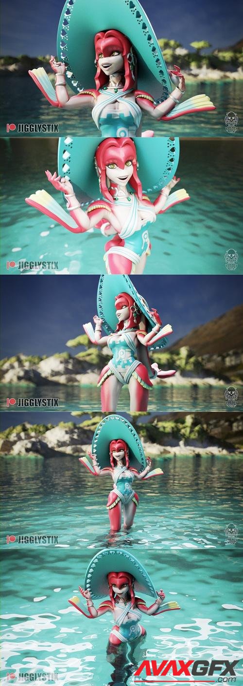 Beach Mipha - Jigglystix – 3D Print