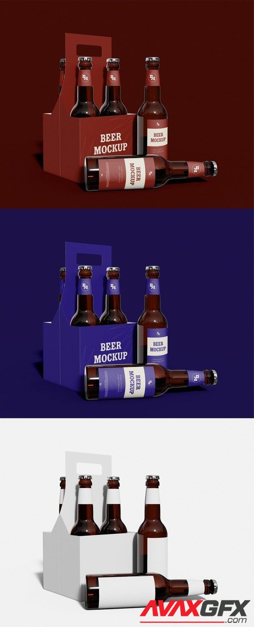 Adobestock - Beer Bottles Packaging Mockup 527709057