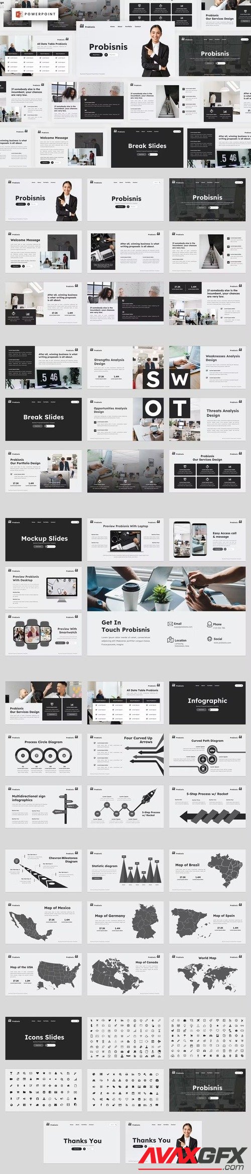 Probisnis - Business Powerpoint, Keynote and Google Slides Template