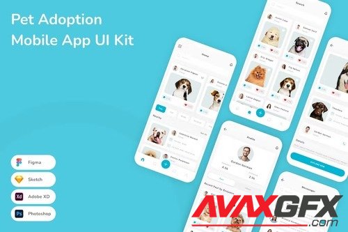 Pet Adoption Mobile App UI Kit FCVSFES