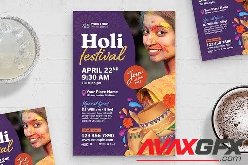 Holi Festival Flyer Template 