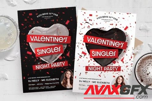 Valentine's Singles Party Flyer Template BBF67BB