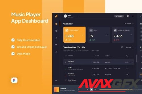 Music Player App Dashboard ZBZP83Y