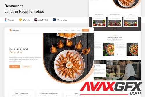 Restaurant Landing Page Template PAHK357