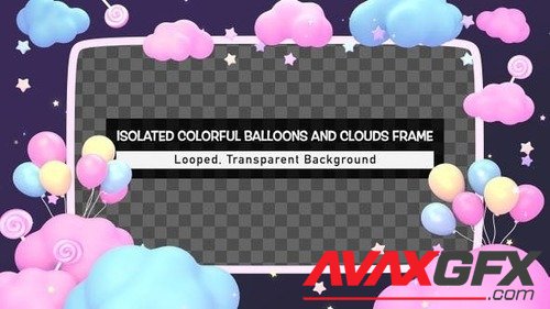 Isolated Colorful Balloons And Clouds Frame 41810875