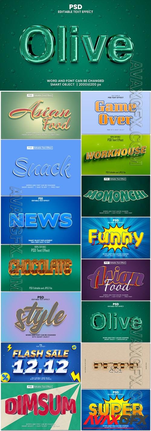 Psd style text effect editable set vol 43