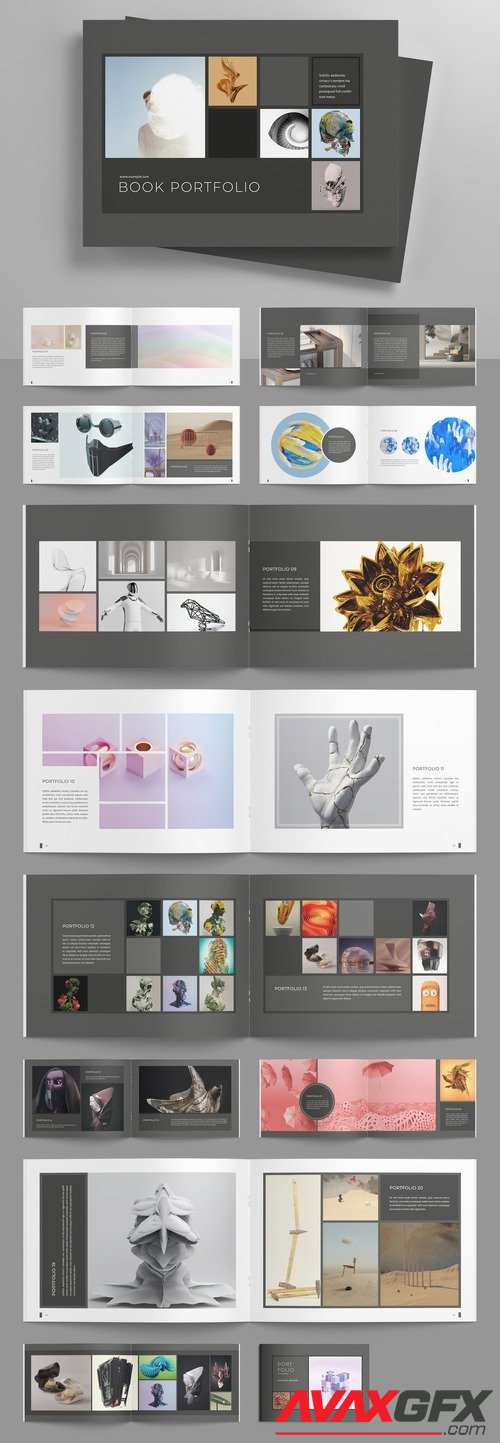 Adobestock - Book Portfolio Layout 522339906