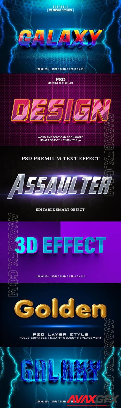 Psd style text effect editable set vol 51