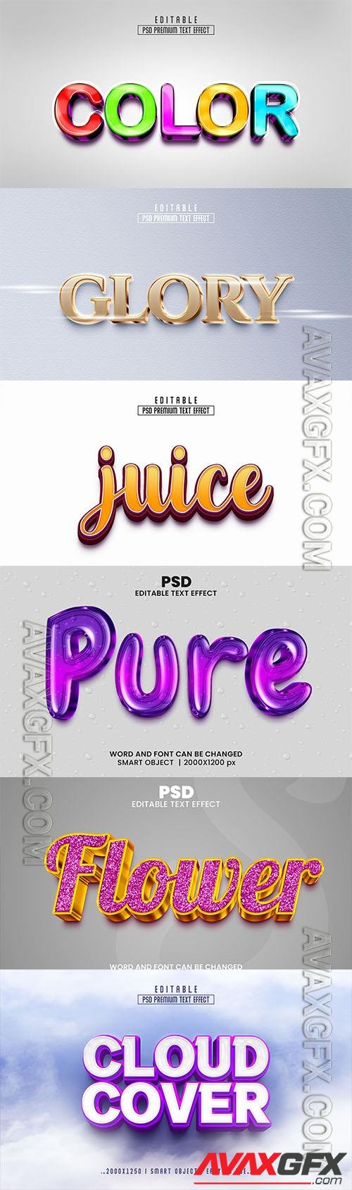 Psd style text effect editable set vol 50