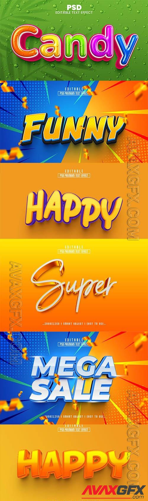 Psd style text effect editable set vol 47