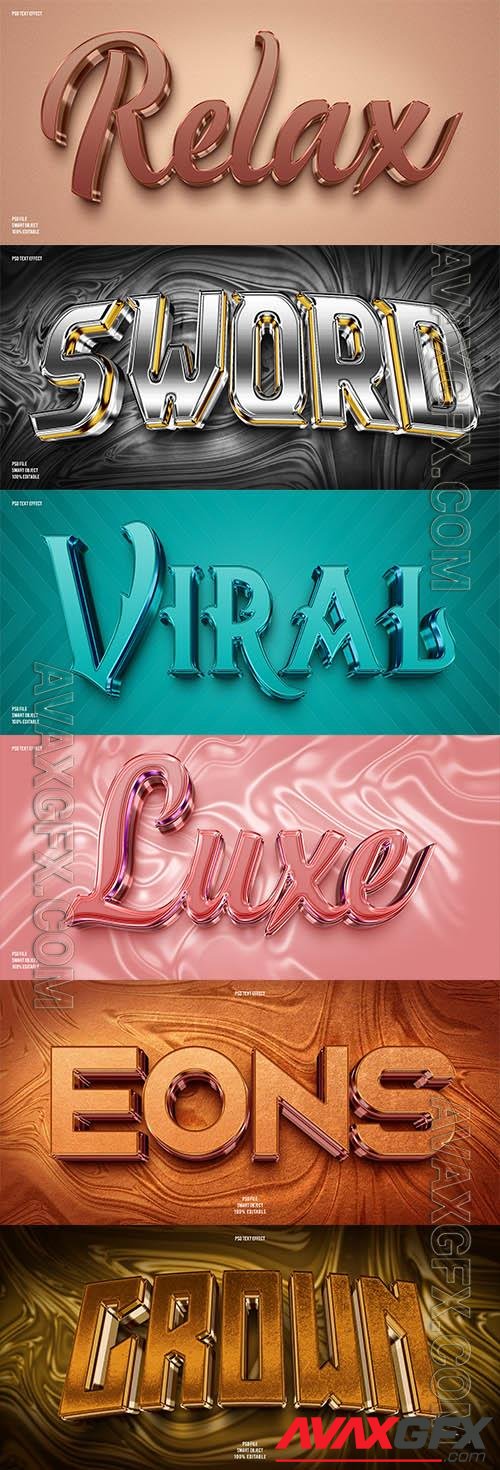 Psd style text effect editable set vol 54