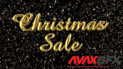 Christmas Sale Gold Text Snow Loop 42303396