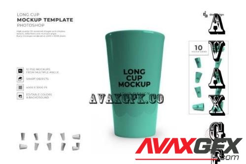 Long Plastic Cup Mockup Template Set - 2347921