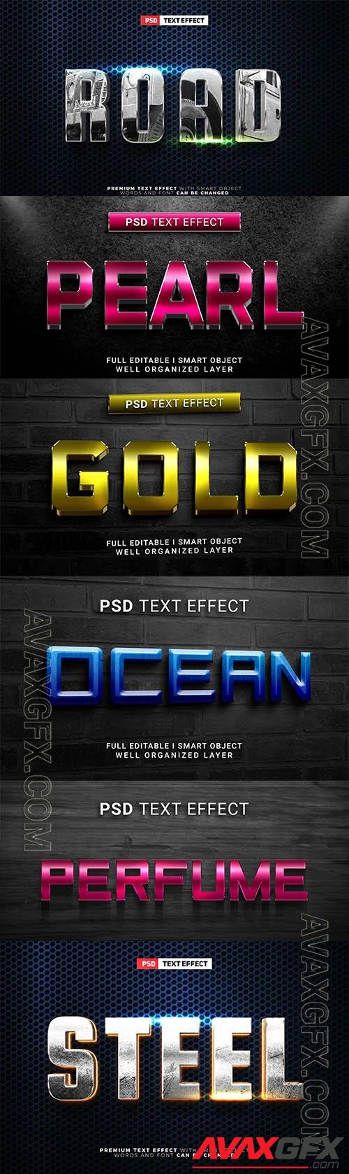 Psd style text effect editable set vol 66