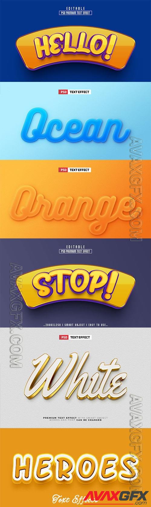 Psd style text effect editable set vol 65