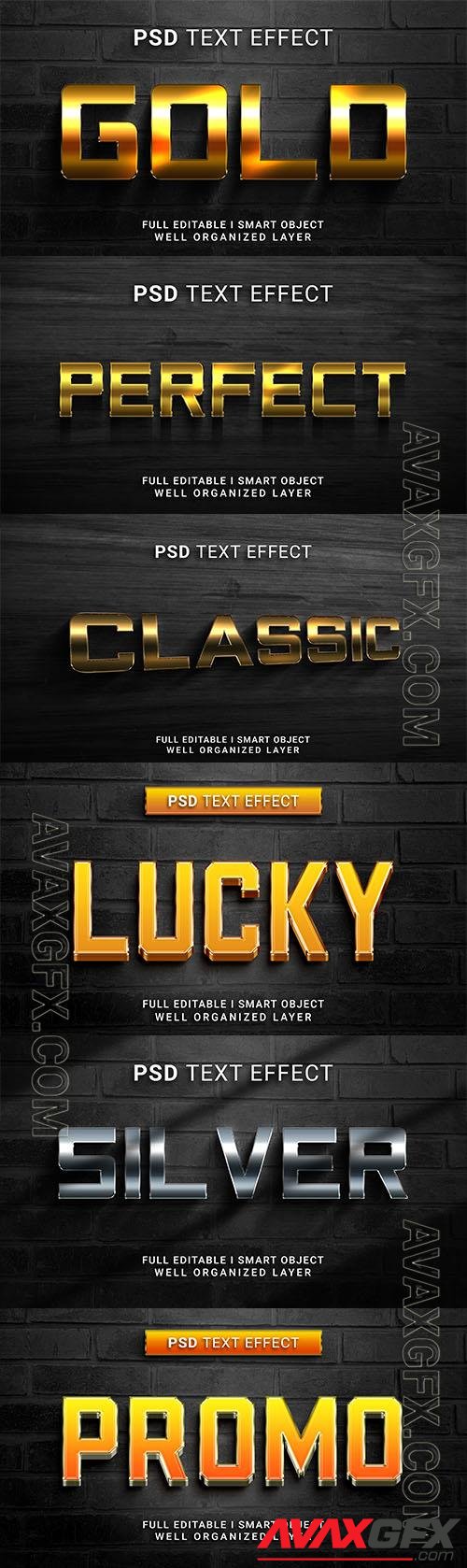 Psd style text effect editable set vol 64