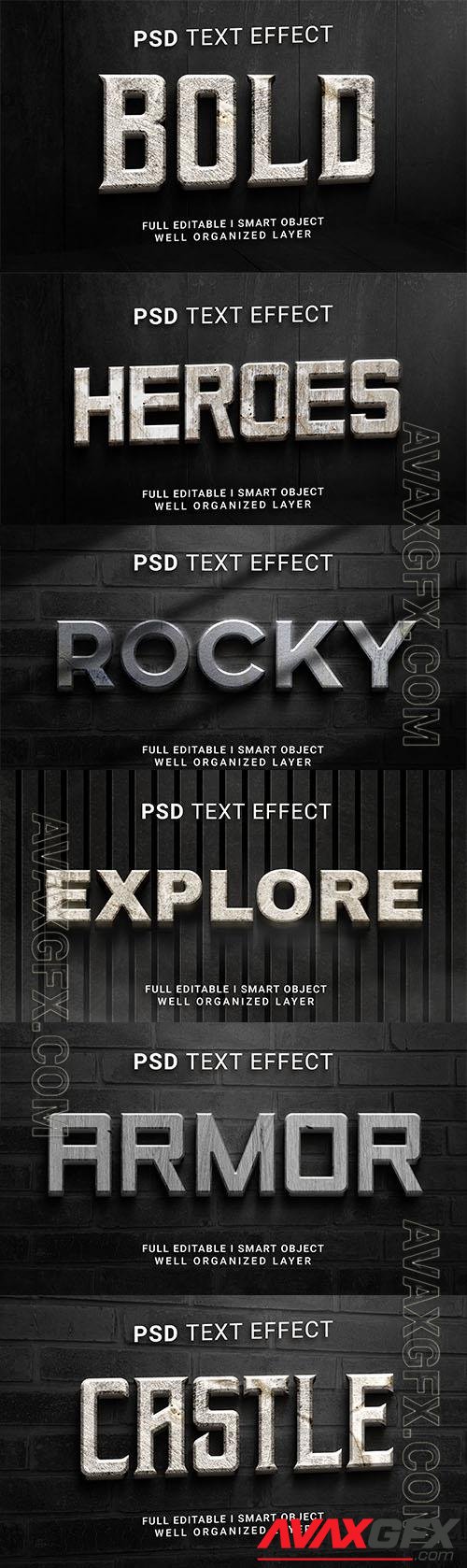 Psd style text effect editable set vol 59