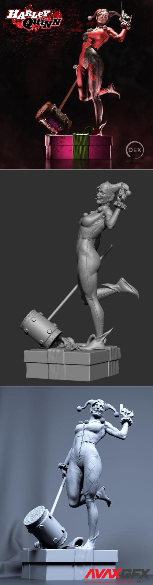 Harley Quinn 1-4 scale statue – 3D Print