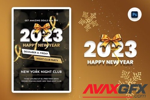New Year Party Flyer Design Template 427QSRX