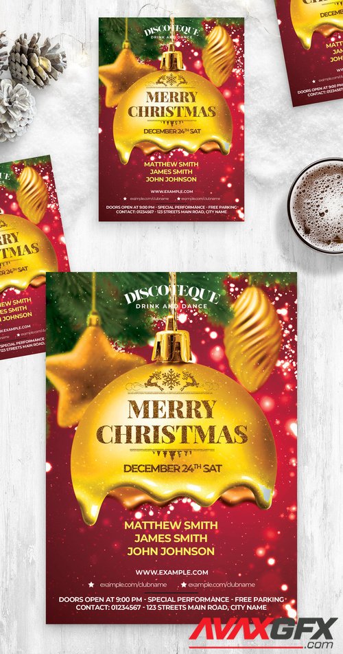 Adobestock - Merry Christmas Flyer Template 530435248