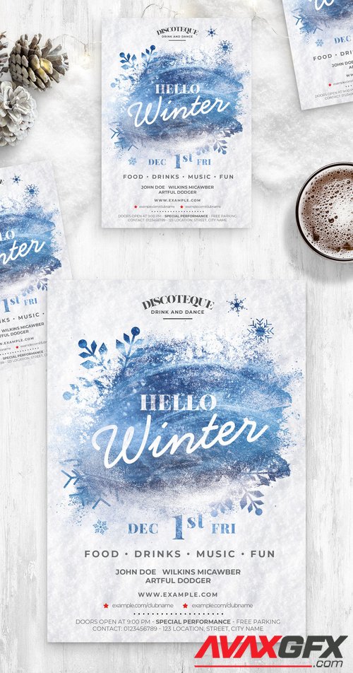 Adobestock - Winter Flyer Template 530435245