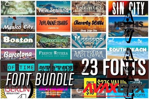 Of Time and Place Font Bundle - 23 Premium Fonts