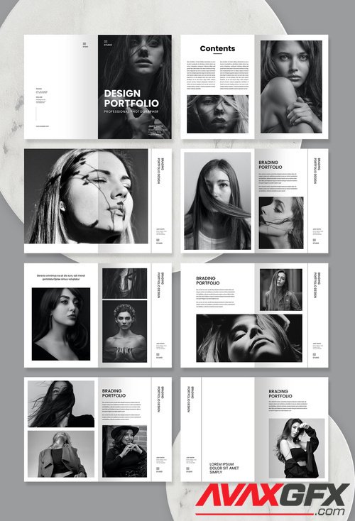 Adobestock - Black Portfolio Layout 516405875