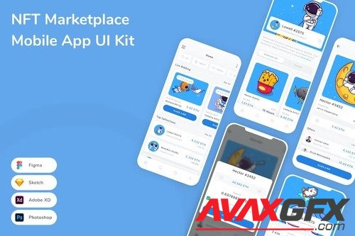NFT Marketplace Mobile App UI Kit 9GMH57J