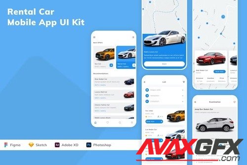 Rental Car Mobile App UI Kit K57JJEA