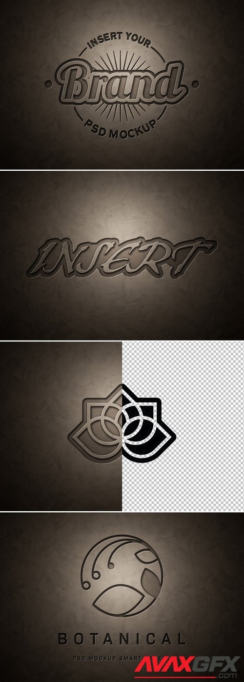 Adobestock - Engraved Logo Effect Mockup in Stone 536182836