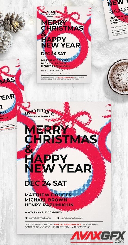 Adobestock - Modern Christmas Party Flyer Poster 532852034