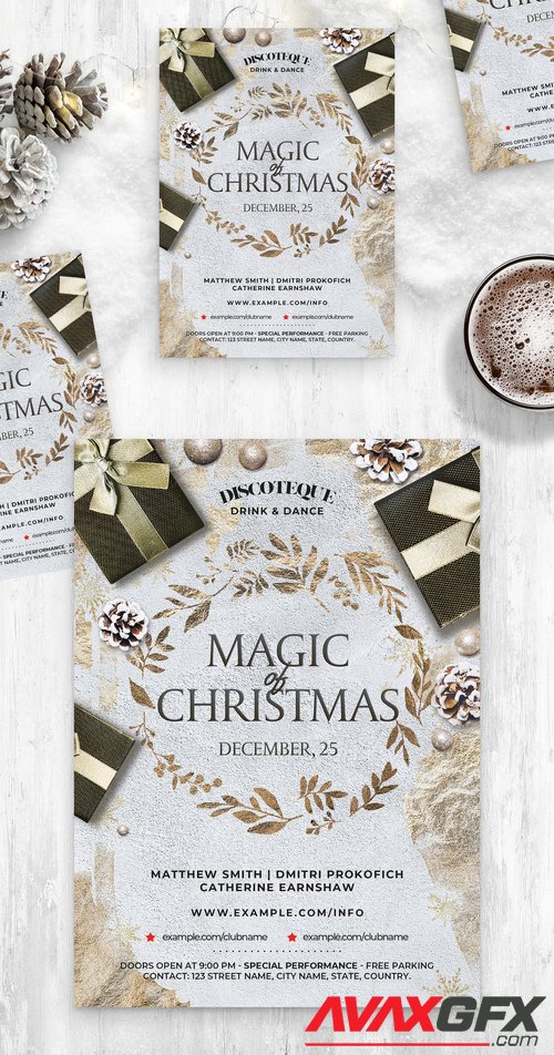 Adobestock - Elegant Christmas Flyer Poster Layout 532852028