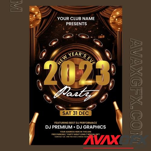 New year flyer 2023 psd editable template