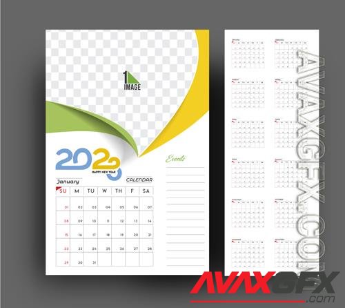 Vector 2023 calendar happy new year design with sapce of your image vol 5