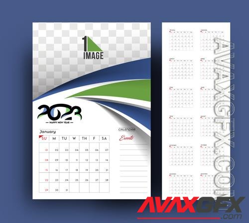 Vector 2023 calendar happy new year design with sapce of your image vol 1