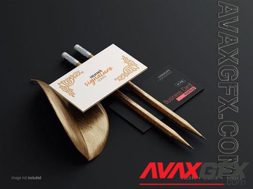 PSD business cards and pencil mockup with letterpress effects vol 2