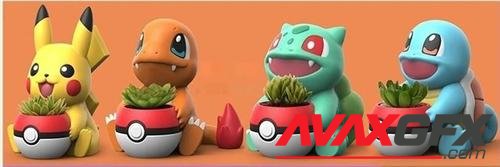 Pokemon Planter Set – 3D Print