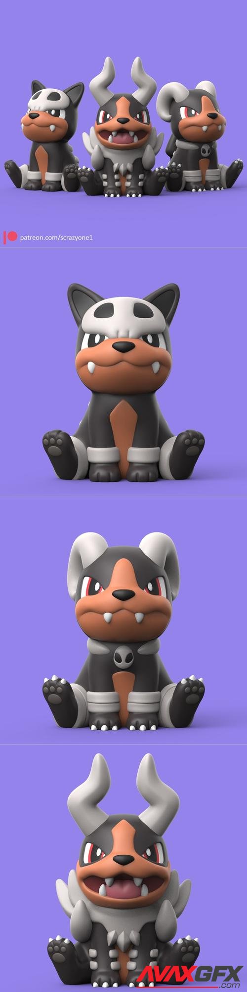 Pokemon Houndour Evolution – 3D Print