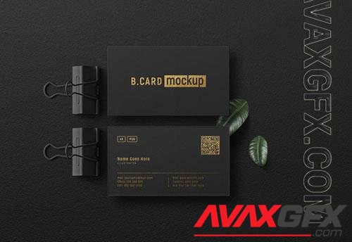 PSD luxury gold foil stamping logo mockup on black business cards