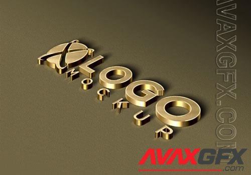 PSD 3d luxury golden logo mockup