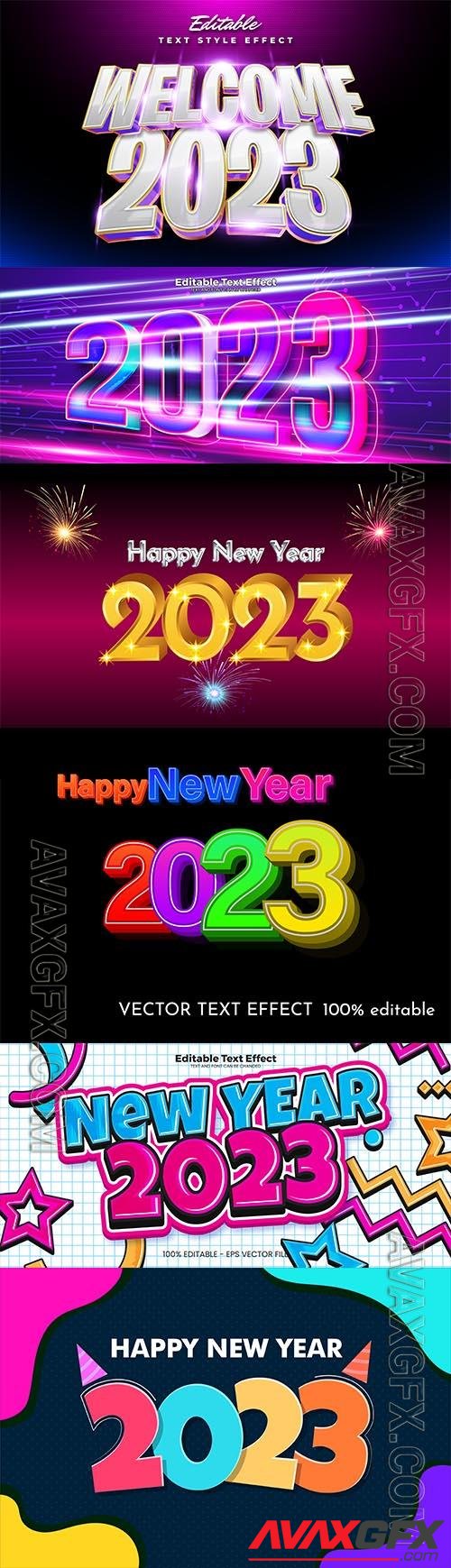 2023 editable text effect vector template vol 16