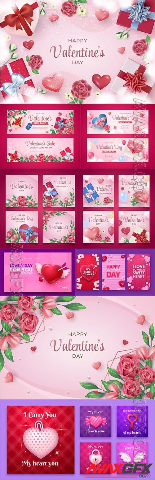 Vector realistic valentines day celebration background