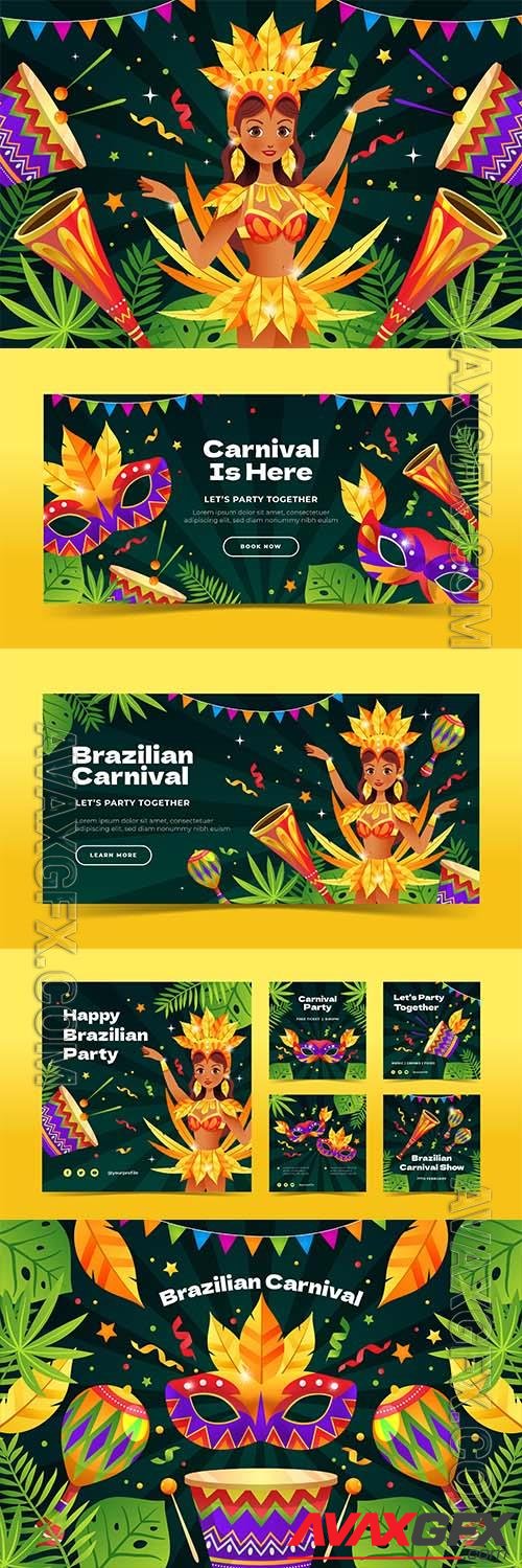 Vector carnival gradient brazilian carnival background