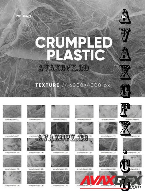 30 Crumpled Plastic Textures - 10977342