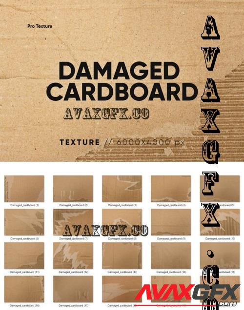 20 Damaged Cardboard Textures - 10977347